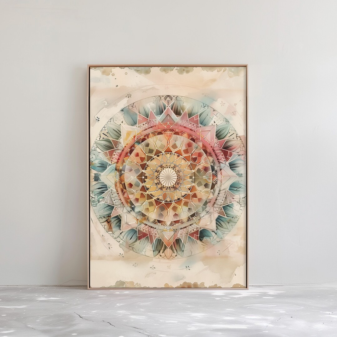 Mandala Wall Art - Sacred Geometry Print | Colorful Manifestation Decor ...