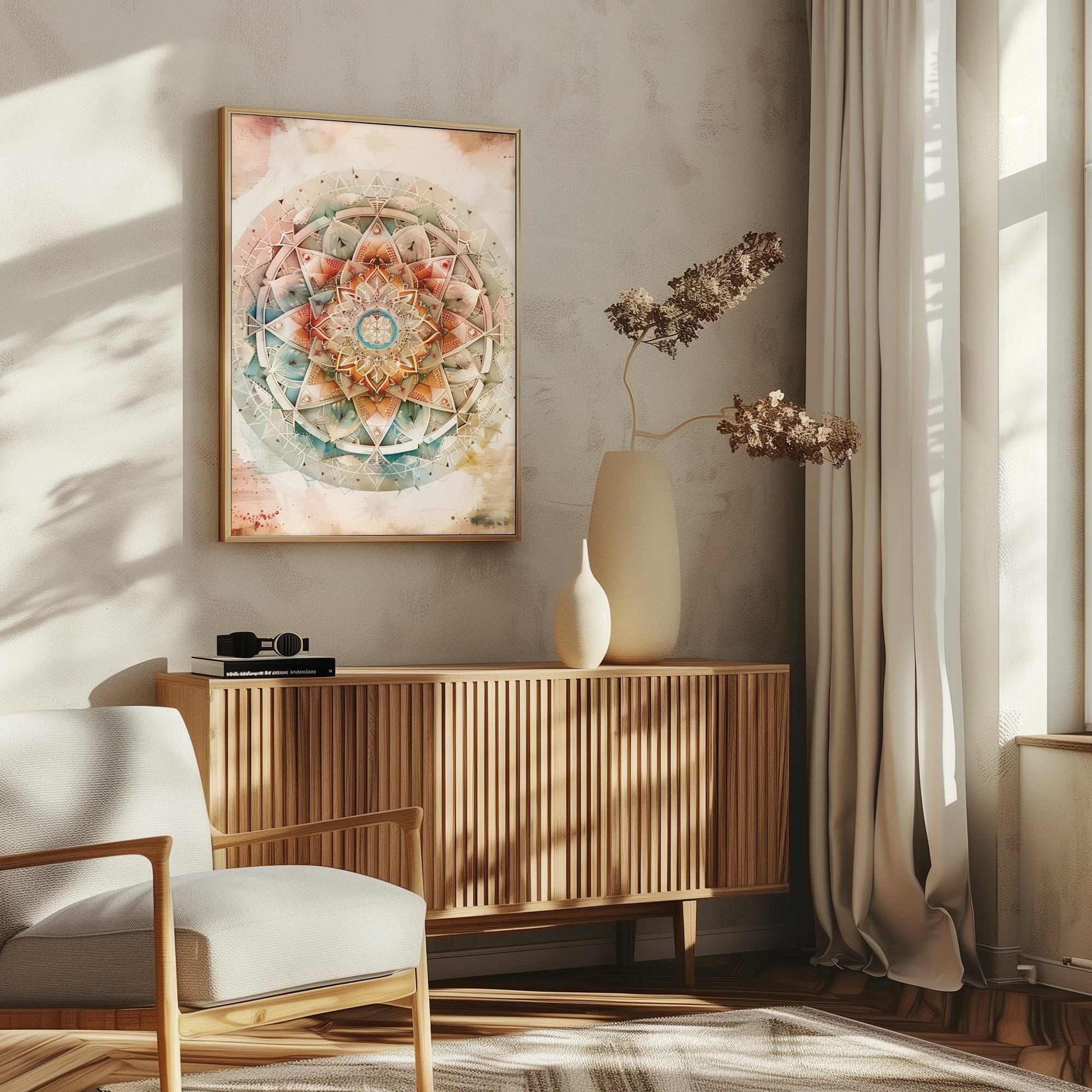 Mandala Wall Art - Sacred Geometry Print | Colorful Manifestation Decor ...