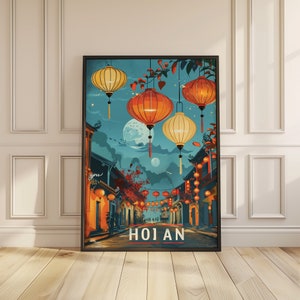 Vintage Hoi An Travel Poster - Colorful Vietnam Wall Art - Retro Vietnam Gift | Printable Digital Download