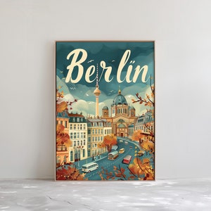 Vintage Berlin Travel Poster - Colorful Berlin Wall Art - Retro Germany Gift | Printable Digital Download