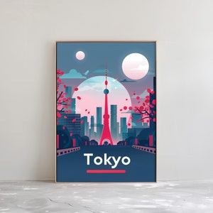 Tokyo Travel Poster - Colorful Tokyo Wall Art - Japan Travel Poster - Japan City Print | Printable Digital Download