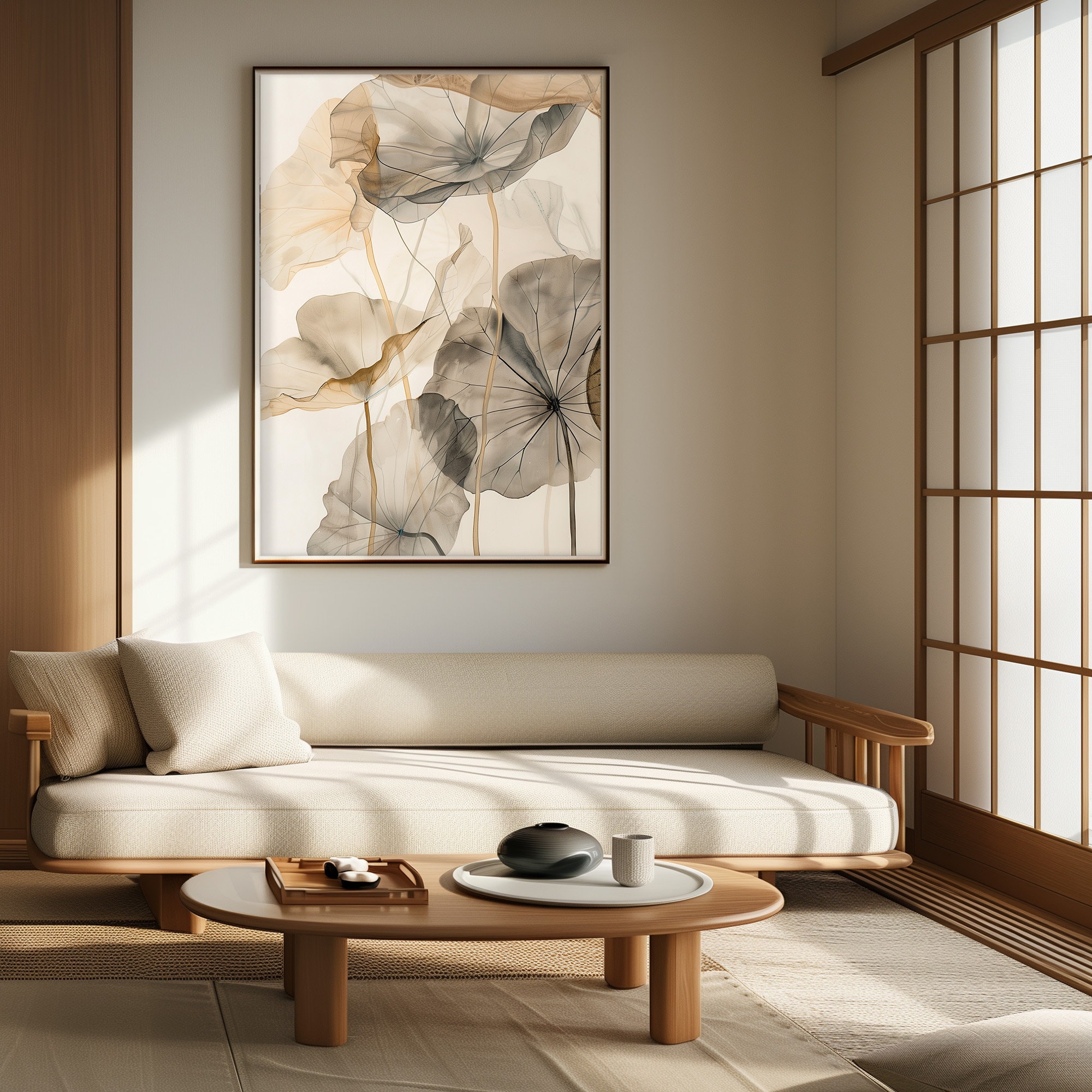 Floral Japandi Wall Art Print - Abstract Wabi Sabi Print - Modern ...