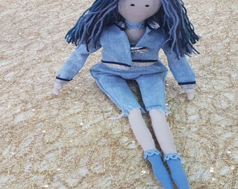 tilda doll model, long hair doll, handmade doll, rag doll, gift for mother, fabric doll, creative handmade birthday gift,gift for daughter