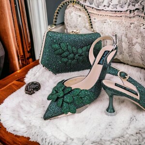 Women Emerald Shoe and Bag Etsy UK