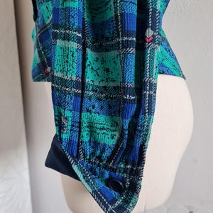 pret a porter jacket SILK designer jacket checked blue/green high quality image 5