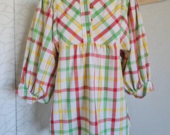 Vintage top blouse 70s patterned