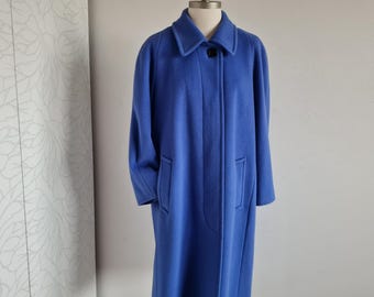 Vintage coat by Fordan wool/Angora 80s blue winter coat