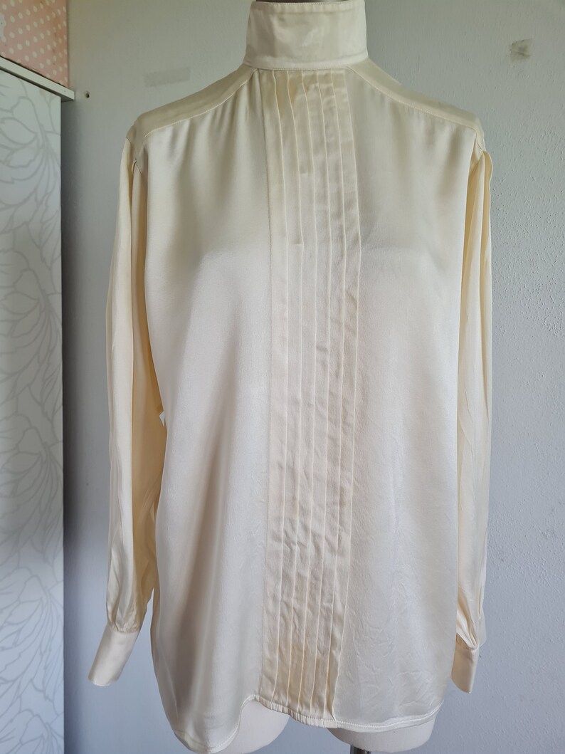 ESCADA zijden blouse crèmekleurig jaren 80 afbeelding 7