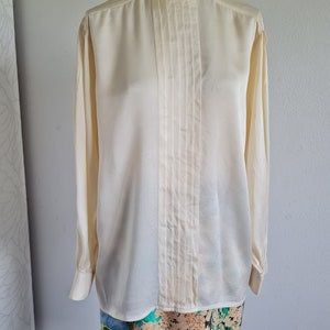 ESCADA zijden blouse crèmekleurig jaren 80 afbeelding 8