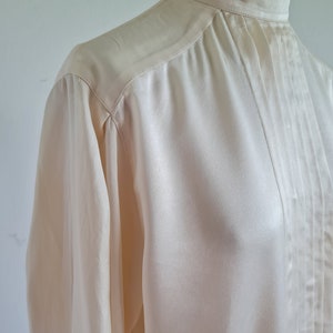 ESCADA zijden blouse crèmekleurig jaren 80 afbeelding 5