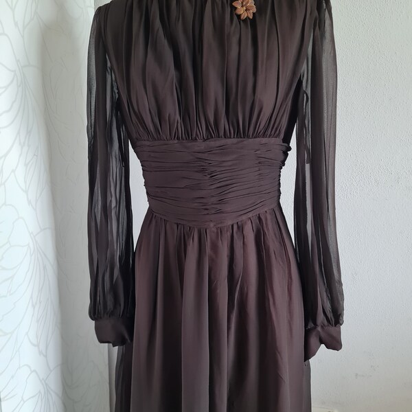 Vintagekleid braun abendkleid