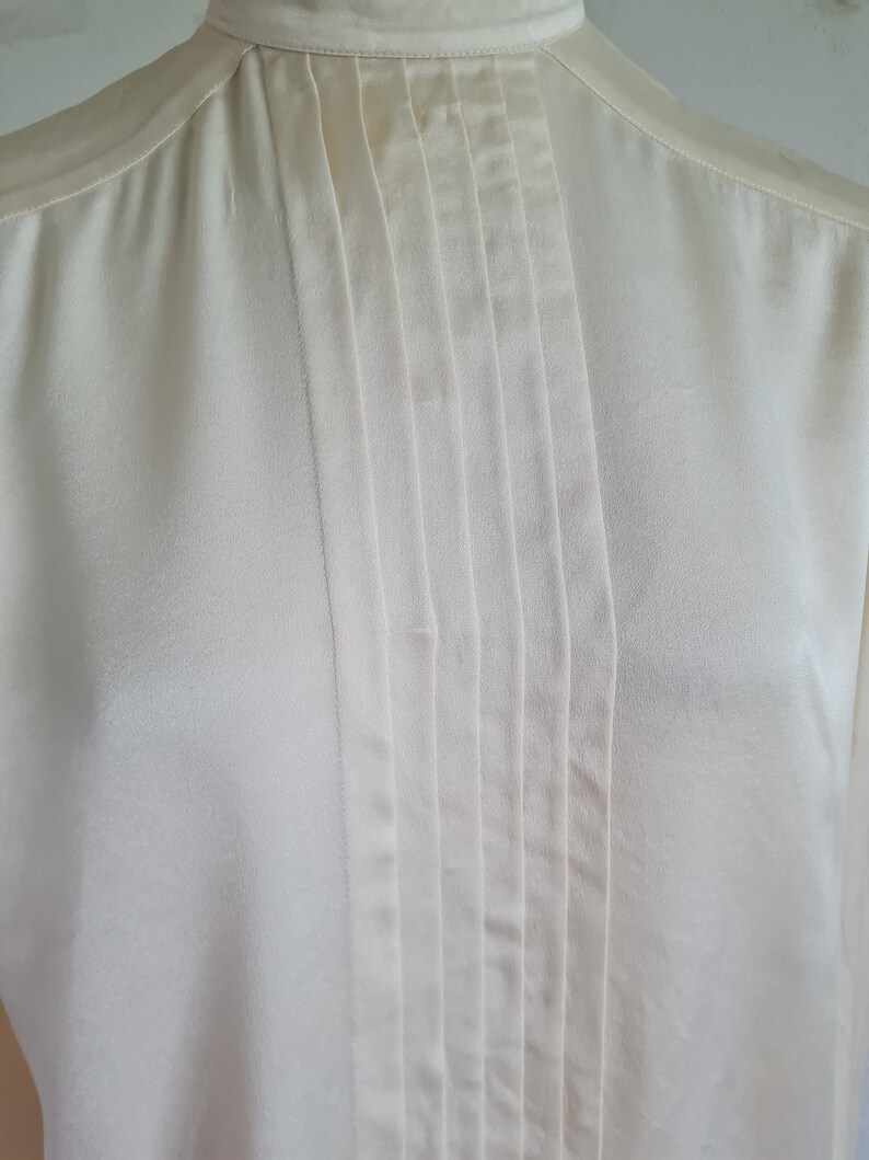 ESCADA zijden blouse crèmekleurig jaren 80 afbeelding 6