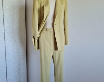 Louis Feraud Vintage Pantsuit Pinstripe Jacket/Trousers Wool