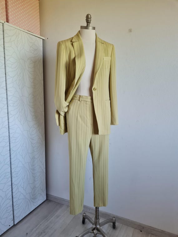 Louis Feraud Vintage Pantsuit Pinstripe Jacket/trousers Wool - Etsy