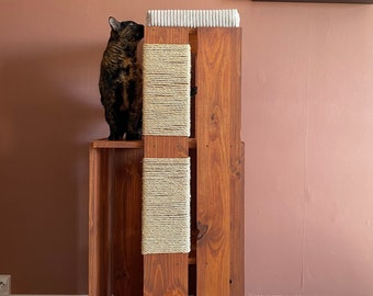 Arbre à chat en bois, robuste et esthétique, fait main, griffoir pour chats, tour pour chats, meubles pour chats, cadeaux pour chats