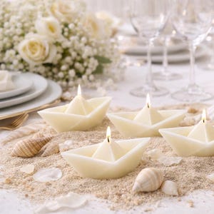 Wedding decorations, floating wedding candles, nautical wedding table decorations, boat-shaped candle sets, water decorations for weddings, buffet decorations for wedding ceremonies
