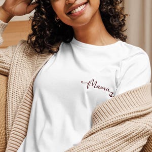 Mother&#39;s Day, birthday gift for mom, partner t-shirt, mom & daughter, mini me, t-shirt embroidered with mom, small anchor, gift for birth
