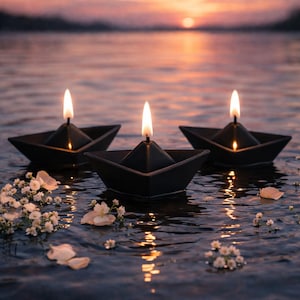 Schwimmende Trauerkerze | Erinnerungskerze Beerdigung | Memorial Candle | Trauerlicht | Abschiedsritual | Trauerfeier | Tod | Beisetzung