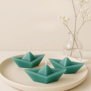 Set of 3 floating boat candles, maritime decoration wedding, guest gifts, baptism, souvenir, table decoration, garden party, outdoor, baby shower