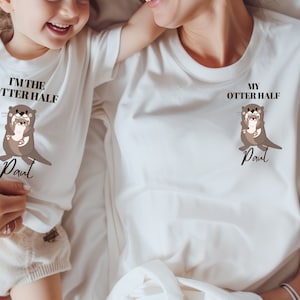 personalized mom t-shirt, birth gift, mother&#39;s day, birthday gift mom, partner t-shirt, mom and mini, My Otter half