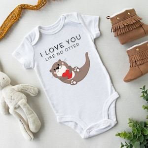 Baby body, pregnancy announcement, personalized baby body, otter baby body, i love you like no otter, birth gift, otter love,