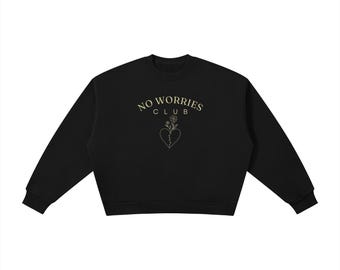 No Worries Club | Oversized damestrui met ronde hals | Buttercream