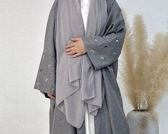 Kimono abaya à manches étoiles