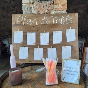 Wooden table plan panel