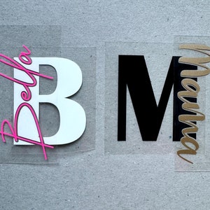 Initial Monogram First Name Iron-on – Textile Personalization – Flocking Clothing and Accessories – EVJF Wedding