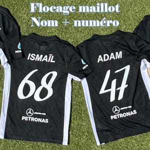 Flocage nom et numéro personnalisé pour maillots de sport | Soccer jersey name and number, t-shirt, DIY, taille enfant ou adulte