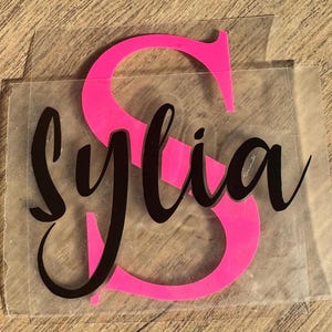 Lettre monogramme initiale prénom thermocollant flocage - Pour naissance, cadeau pour elle, mariage EVJF iron-on, fêtes des mères