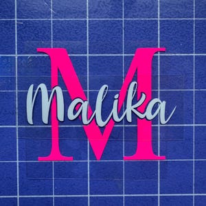 Iron-on flocking monogram letter - For birth, gift for her, wedding, bachelorette party, iron-on, Mother&#39;s Day