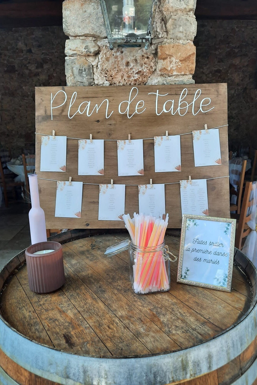 Panneau plan de table en bois 80x60cm - Mariage, Anniversaire - Etsy France