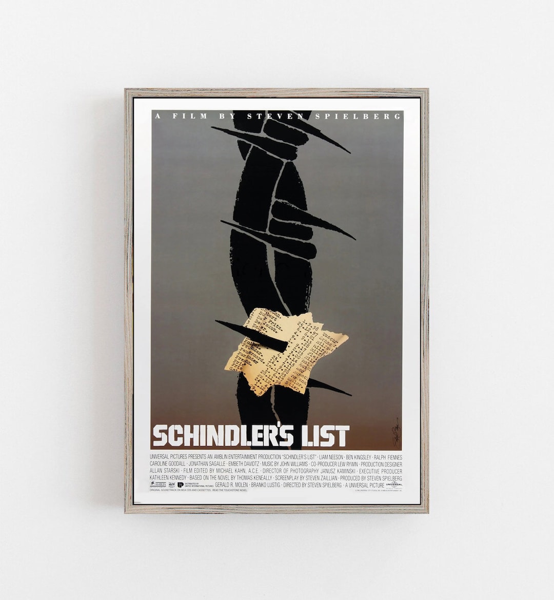 Schindler's List 1993 Movie Poster Canvas Matte Silk A1 A2 A3 A4 A5 A6 ...