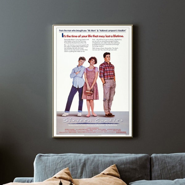 Sixteen Candles (1984) Classic Movie Poster Canvas Matte Silk A1 A2 A3 A4 A5 A6 11х17 18Х24 24Х36 Inches Sixteen Candles movie poster gift