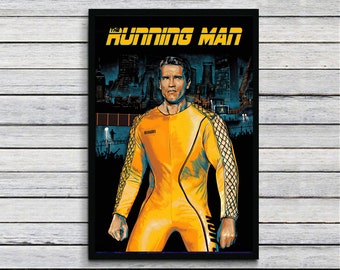 The Running Man (1987) Movie Poster Canvas Matte Silk A1 A2 A3 A4 A5 A6 11х17 18Х24 24Х36 Inches The Running Man poster The Running Man art