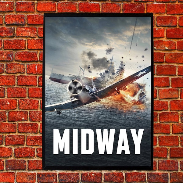 Midway (2019) Movie Poster Canvas Matte Silk A1 A2 A3 A4 A5 A6 11х17 18Х24 24Х36 Inches Midway film print Midway movie poster Midway gift