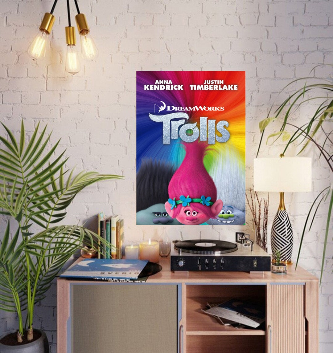 Trolls 2016 Trolls Movie Poster Print, Room Decor, Movie Art, Gifts for