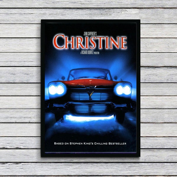 Christine (1983) Horror Movie Poster Stephen King book Christine Movie Poster Christine film print Christine artwork Christine car killer