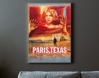Paris, Texas (1984) Movie Poster Canvas Matte Silk A1 A2 A3 A4 A5 A6 11х17 18Х24 24Х36 Inches Paris, Texas movie poster Paris, Texas artwork