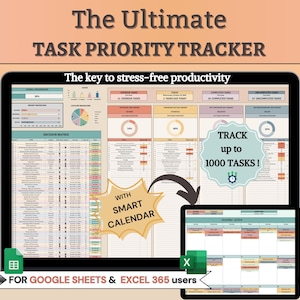 Excel 365 Task Priority Tracker Eisenhower Matrix Google Sheets Urgent Important Matrix Team Task Manager Productivity Planner Task Calendar