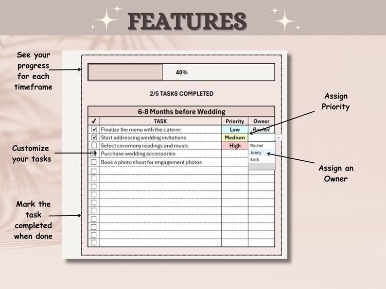 Editable Wedding Planner Checklist: Google Sheets & Excel (digital ...