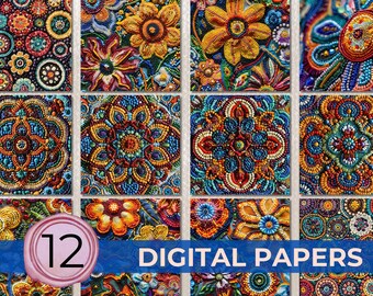 Beaded Texture Digital Paper, Scrapbook & Junk Journal (Instant Download)