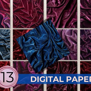 Moody Velvet Fabric Texture Digital Paper, fabric background, printable paper, digital scrapbook paper, instant download, 13 pages