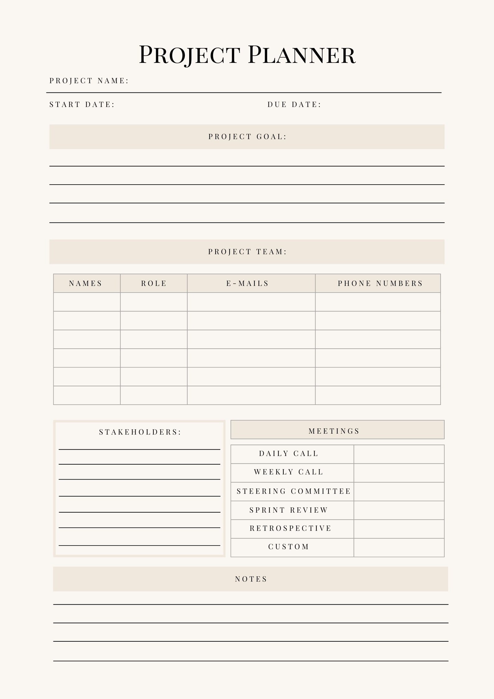 Project Manager Essentials Project Manager Essentials - Project Planner - Etsy