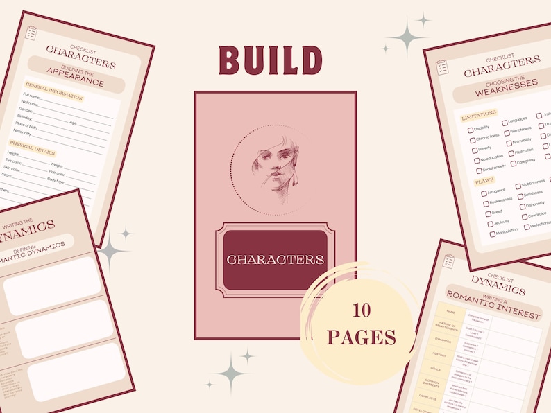 WERKBOEK ROMANCE SCHRIJVEN | Schrijfplanner, personagebladen, GoodNotes, NaNoWriMo | Digitaal | Afdrukbaar afbeelding 2