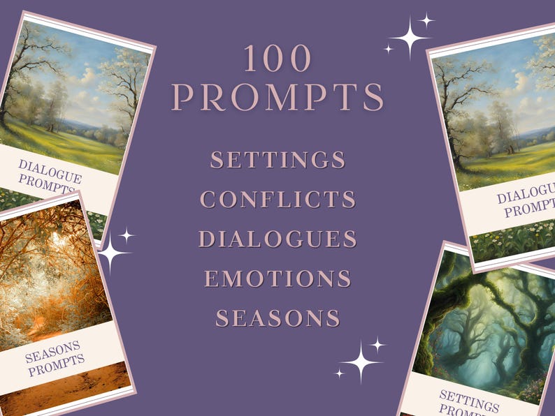 WRITING PROMPTS ROMANTASY, romantic story ideas, writing ideas, writing exercises for NaNoWriMo | Digital | Printable image 2