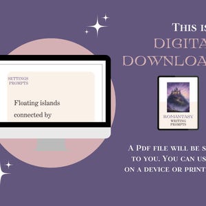 WRITING PROMPTS ROMANTASY, romantic story ideas, writing ideas, writing exercises for NaNoWriMo | Digital | Printable image 8