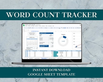 WORD COUNT TRACKER | Spreadsheet for writers | Novel Word Count Spreadsheet | NaNoWriMo Tracker | Google Sheets Template