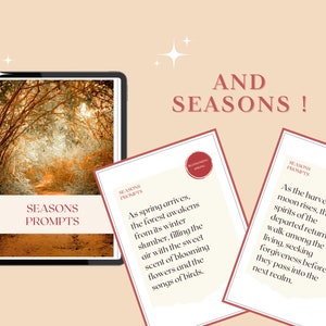 Fantasy writing prompts inspired by seasons. Example : As the harvest moon rises, the spirits of the departed return to walk among the living, seeking forgiveness before they pass into the next realm
